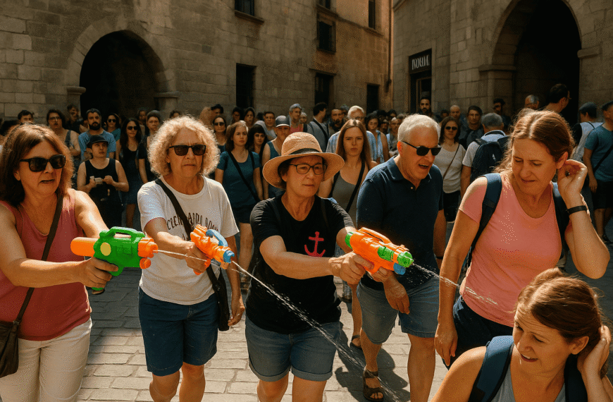 Protestas con pistolas de agua: la respuesta satírica…