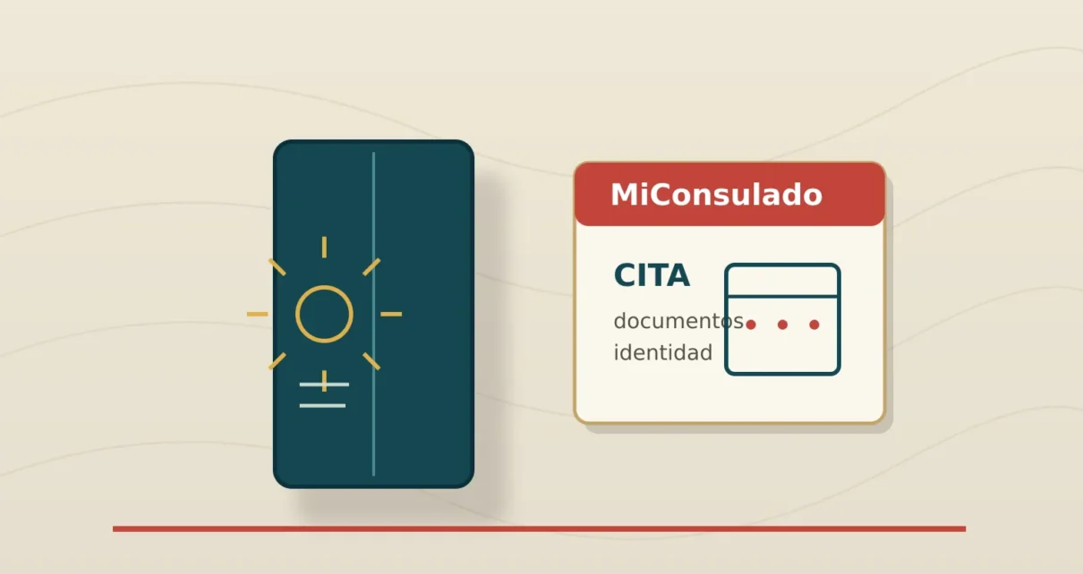 Pasaporte mexicano y una tarjeta de cita consular para renovar documentos en Estados Unidos