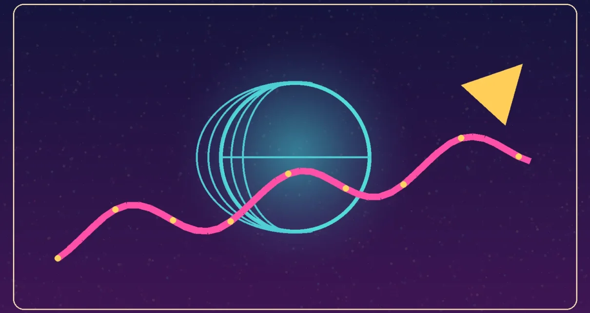 Ilustración editorial de ondas musicales ascendiendo al primer lugar de una gráfica global