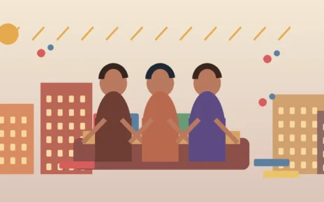 Jóvenes participan en una ilustración editorial sobre liderazgo y recursos comunitarios en un campus de Los Ángeles