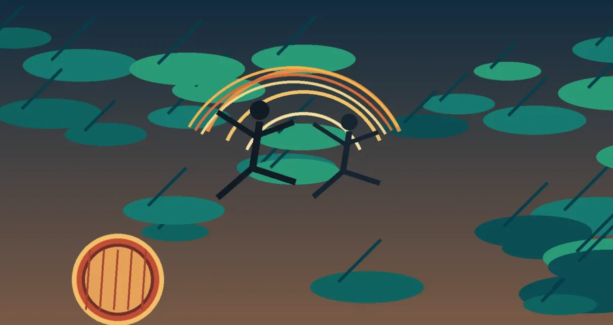 Ilustración editorial con ritmos brasileños, percusión y figuras de capoeira en Phoenix