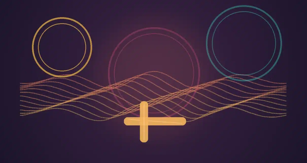 Ilustración abstracta de ondas sonoras y claves que representa el reparto cubano